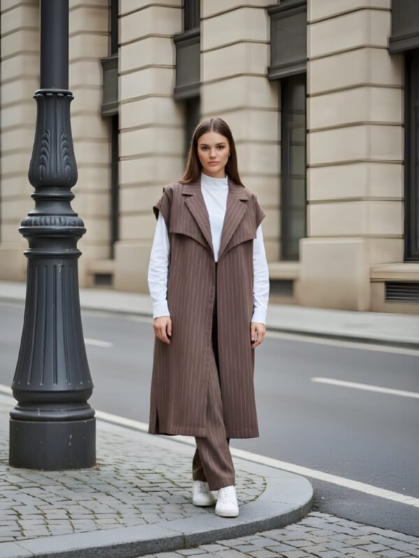 SWY0326 / A Set Consisting of 4 Pieces: A Long-Sleeved Shirt, A Vest, Pants, and A Cardigan / طقم مكون من 4 قطع: قميص بأكمام طويلة، صديرة، بنطال، وكارديغان