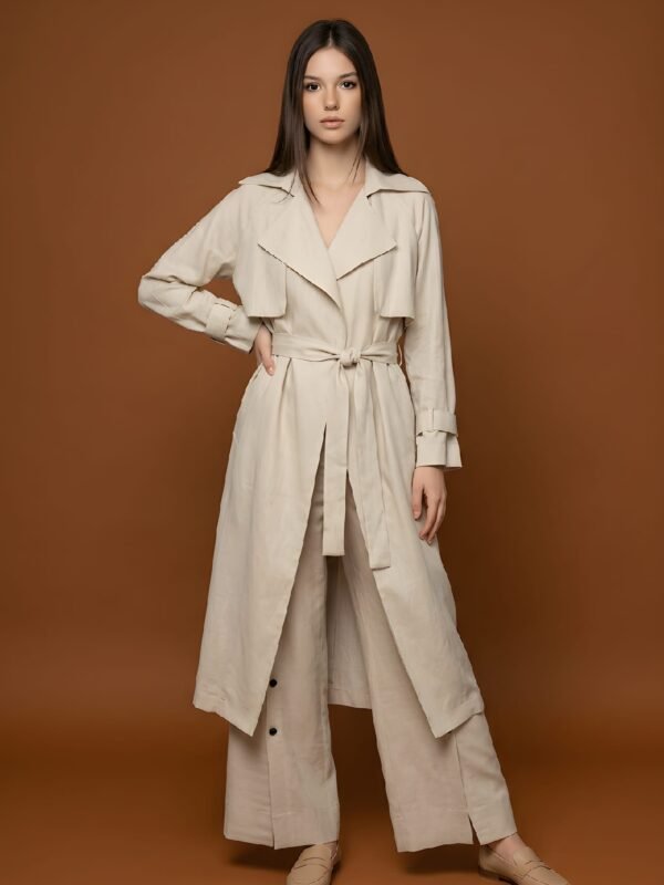 1XA4W5TK0081 / Crepe Dress with Long Sleeves / فستان كريب بأكمام طويلة