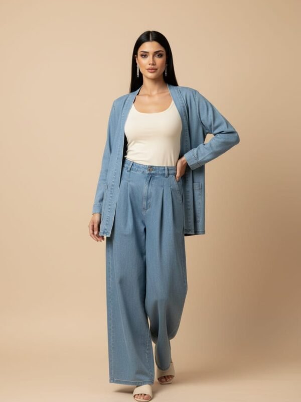 SWY12041502 / Soft Denim Jacket with Pants / سترة جينز ناعمة مع بنطال