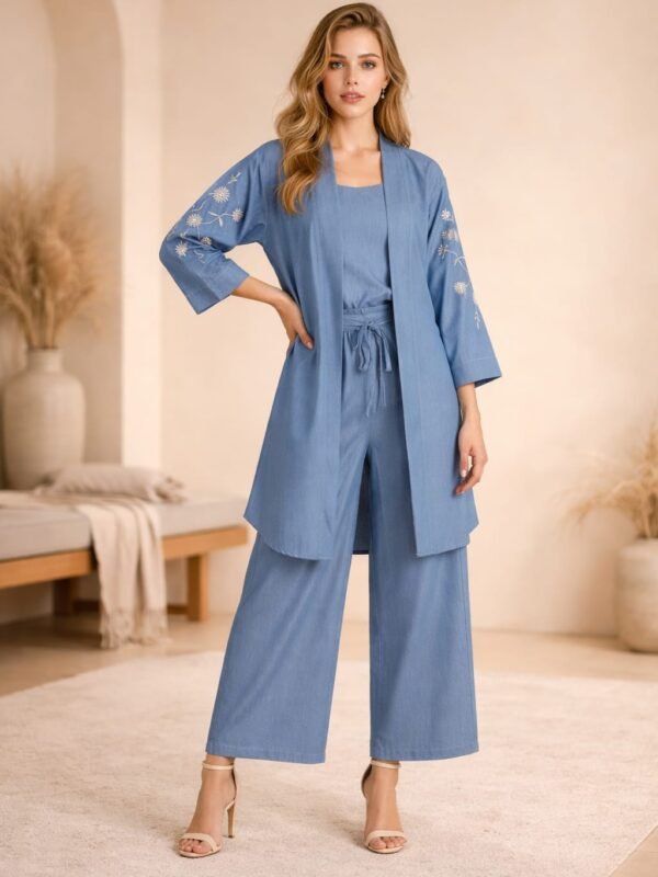 SWY12041508 / Cardigan Decorated with Flowers / كارديغان مزخرف بالزهور