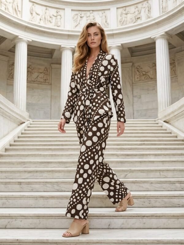SWY12041512 /A Polka Dot Suit with Pants / بدلة منقطة مع بنطال