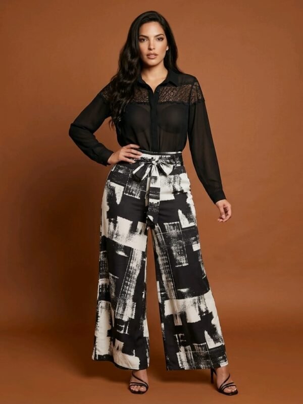 302880-01 / Soft Wide Leg Pantalon / بنطال واسع وناعم